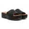 Vionic Trista Women's Slide Wedge Sandal with Arch Support - Black Leather - Pair
