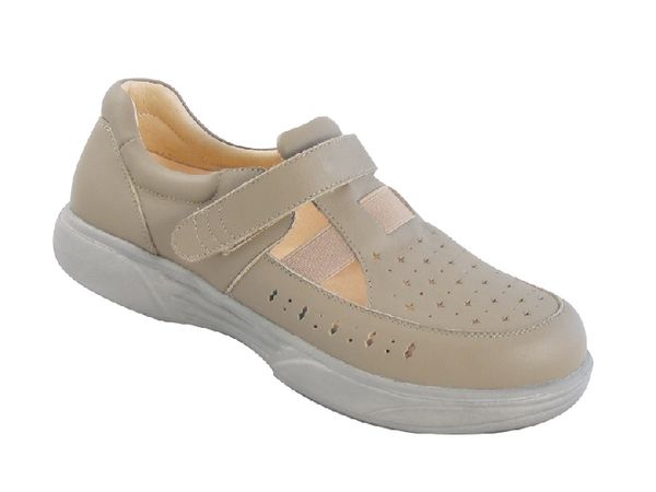 Mt. Emey 9212 - Taupe orthopedic sandal by Apis Footwear - profile view
