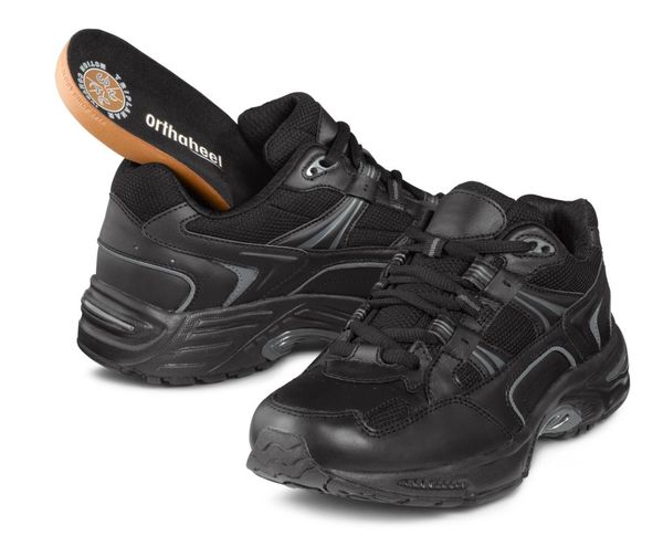 Orthaheel Men's Walker - Black - Plantar Fasciitis Shoes