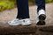 Orthaheel Men's Walking Shoes shown on Feet Lifestyle