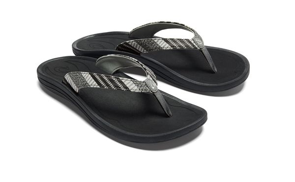 OluKai Kulapa Kai Women's Beach Sandals - Poi / Kapa Stripe - Pair