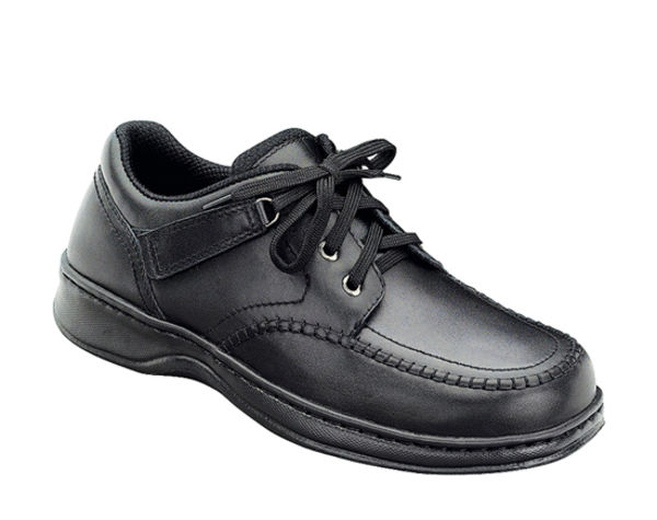 Orthofeet Men's Lowfer - Tie-less Lace Shoes - orthofeet-461-black