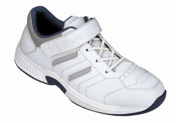 Orthofeet Men's Athletic - Tie-less Lace Shoes - orthofeet-620-white