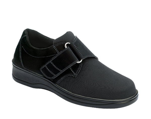 Orthofeet Women's Stretchable Strap Shoes - Black