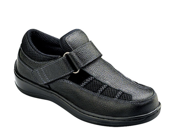 Orthofeet Women's Fisheman Sandals - orthofeet-871-black-napa