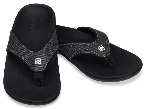 Spenco Yumi Canvas - Supportive Sandals - Black - Pair