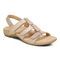 Vionic Amber - Women's Adjustable Slide Sandal - Orthaheel - Rose Gold Met Linen - Angle main