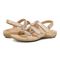 Vionic Amber - Women's Adjustable Slide Sandal - Orthaheel - Rose Gold Met Linen - pair left angle