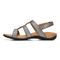 Vionic Amber - Women's Adjustable Slide Sandal - Orthaheel - Black Metallic Linen - Left Side