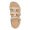 Vionic Amber - Women's Adjustable Slide Sandal - Orthaheel - Rose Gold Met Linen - Top