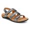 Vionic Amber - Women's Adjustable Slide Sandal - Orthaheel - Black Metallic Linen - Angle main