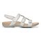 Vionic Amber - Women's Adjustable Slide Sandal - Orthaheel - Silver Met Linen - Right side