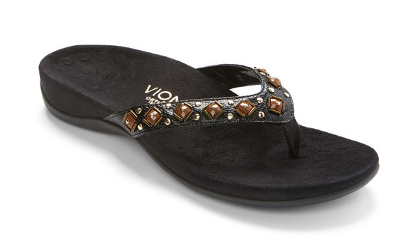 Vionic Floriana Women's Thong Sandals - Black Croco
