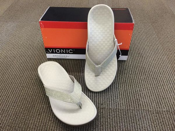 Vionic Tide Rhinestones - Supportive Thong Sandals - Champagne