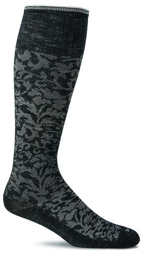 Sockwell Damask - Women's Moderate Compression Socks 15-20 mmHg - Black