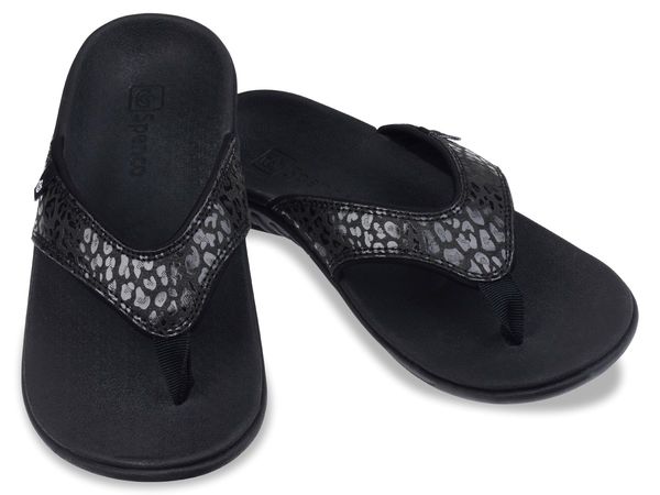 Spenco Cheetah Print Sandals - Women's - Black - Pair