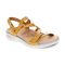 Revere Emerald 3 Strap Leather Sandals New Arrivals - Women's - Mustard - Angle