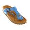 Sanosan Sietelunas Geneve Women's Comfort Reflexology Sandals - Blue Croco Leath Top