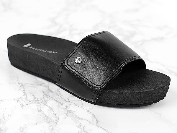 Revitalign Breezy Slide Comfort Wedge Sandal - Black angle main