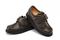 Mt. Emey 502 - Men's Extra-depth Dress/Casual Strap Shoes by Apis - Brown Pair / Top