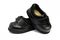 Mt. Emey 502-E - Men's Casual Accomodator Shoes Single Strap - Black Pair / Top