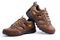 Mt. Emey 9708 - Men's Extrem-Light Athletic Walking Shoes by Apis - Brown Pair / Top