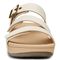 Vionic Pacific Rio - Women's Adjustable Platform Sandal - Cream Woven - 6 front view