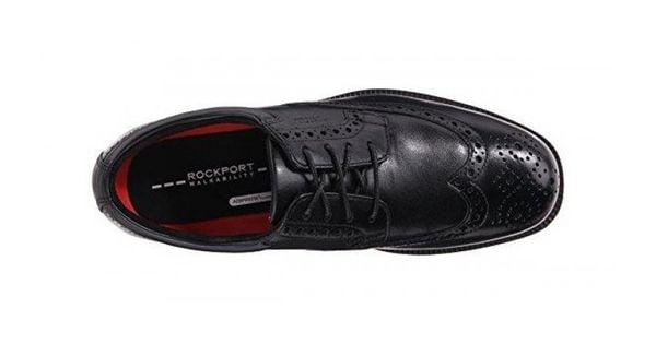 Rockport Mens Essential Details Waterproof Wing Tip Shoes Black V73842 