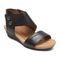 Rockport Cobb Hill Hollywood Cuff Sandal - Black Leather - Angle