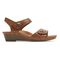 Rockport Cobb Hill Hollywood Pleated Women's T Strap Sandal - Tan Leather - Side
