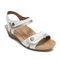 Rockport Cobb Hill Hollywood Pleated Women's T Strap Sandal - White Leather - Angle