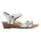 Rockport Cobb Hill Hollywood Pleated Women's T Strap Sandal - White Leather - Side