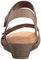 Rockport Cobb Hill Hollywood Pleated Women's T Strap Sandal - Khaki Leather