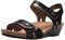 Rockport Cobb Hill Hollywood Pleated Women's T Strap Sandal - Black Leather