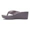 Vionic Arabella Women's Wedge Toe Post Sandals - Pewter - 2 left view