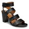 Vionic Perk Blaire - Women's Strappy Heel - Black Tumbled Leather - 1 profile view