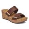 Vionic Pepper Women's Wedge Slip-on Sandal - Chocolate Leather 1 profile view