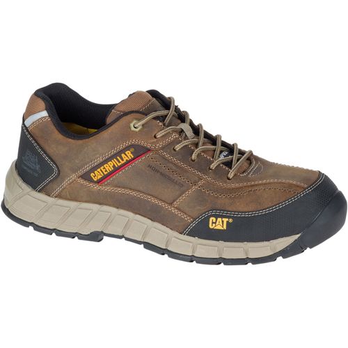 Caterpillar Streamline Leather Composite Toe Work Shoe Men's CAT Footwear - Dark Beige - Angle Main