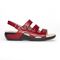 Aravon Power Comfort 3 Strap Women's Sandal - Rio Red Leather - Side