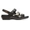 Aravon Power Comfort 3 Strap Women's Sandal - Black - Side