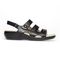 Aravon Power Comfort 3 Strap Women's Sandal - Black Leather - Side
