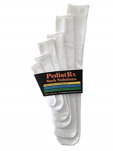 PediatRx AFO Interface Socks - 2 Pair - Seamless - White