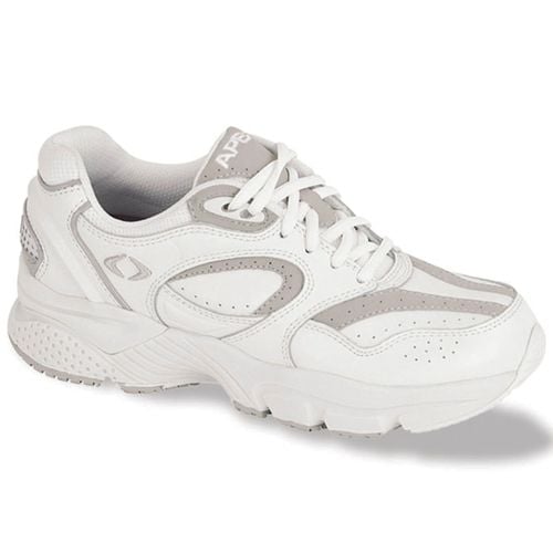 Apex X821 Women's Lace Walking Shoes - White/Gray - square