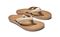 Olukai Kaekae Women's Leather Beach Sandals - Tapa/Gold - Pair