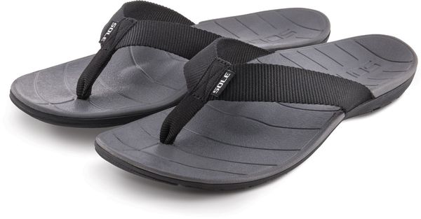SOLE Men's Balboa Supportive Flip Flop Sandal - Black/Dark Grey - Alt-front