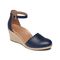 Vionic Anna Closed Toe Wedge Sandal - Navy - 1 profile view