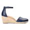 Vionic Anna Closed Toe Wedge Sandal - Navy - 4 right view