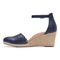 Vionic Anna Closed Toe Wedge Sandal - Navy - 2 left view