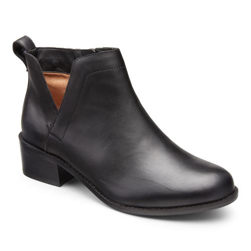 Vionic Clara Women's Ankle Boot - Black Leather 1 profile view