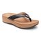 Vionic Pilar Women's Toe Post Platform Sandal - Black Leather - 1 profile view